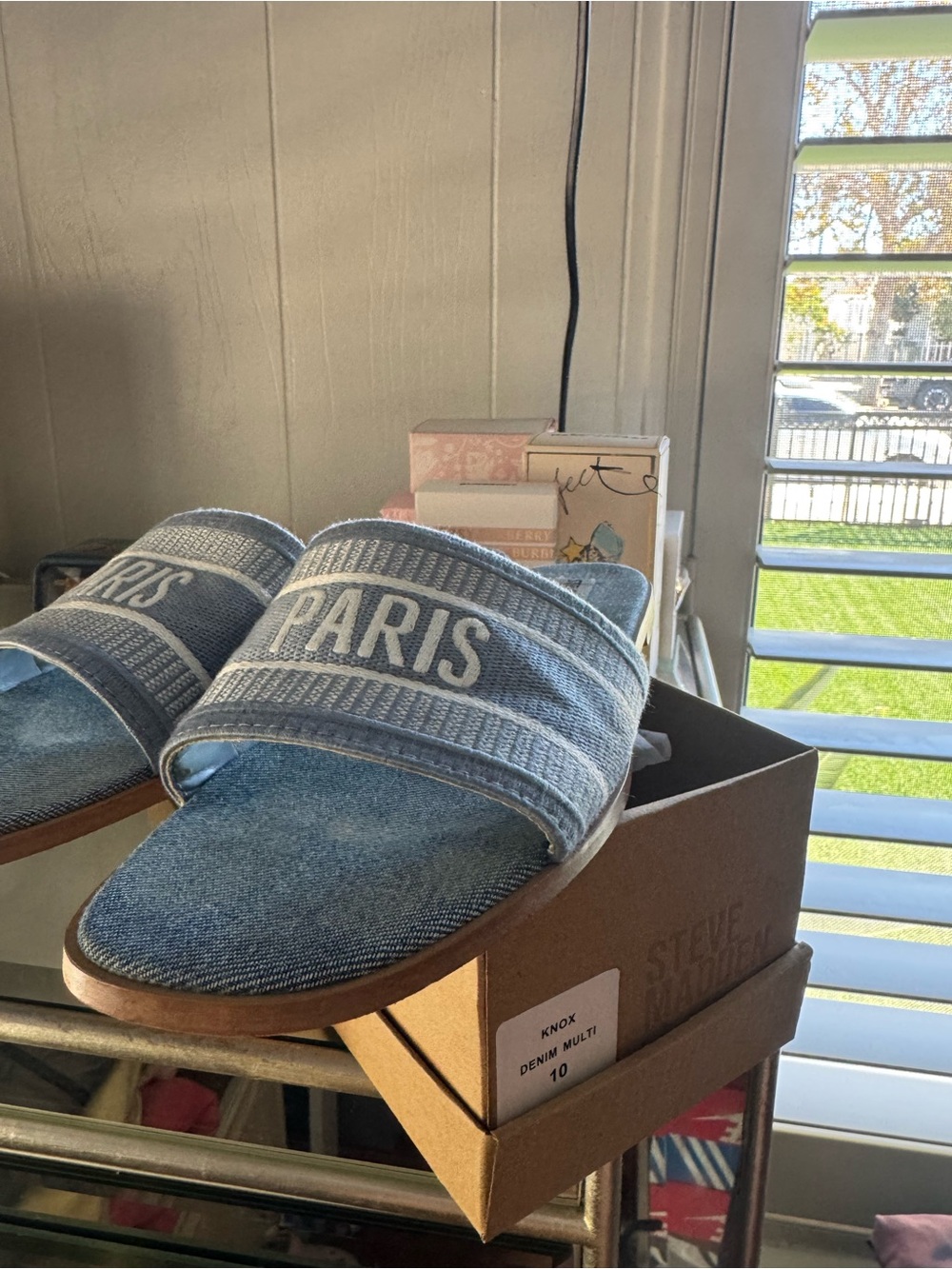 STEVE MADDEN KNOX DENIM SANDALS size 9 - Picture 6 of 6
